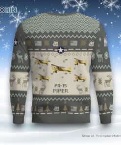 Air Force Ugly Christmas Sweater, Piper PA 15 PA15 Aircraft Ugly Christmas Sweater