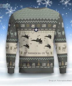 Air Force Ugly Christmas Sweater, Sukhoi Su 35 SU35 Aircraft Ugly Christmas Sweater