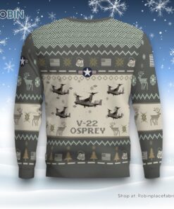 Air Force Ugly Christmas Sweater, V 22 Osprey V22 Aircraft Ugly Christmas Sweater
