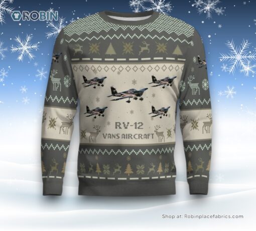Air Force Ugly Christmas Sweater, Vans aircraft RV 12 Aircraft Ugly Christmas Sweater