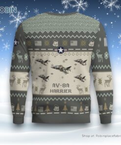 Air Force Ugly Christmas Sweatshirt, Sweater, AV 8A Harrier AV8A Aircraft Ugly Christmas Sweatshirt, Sweater