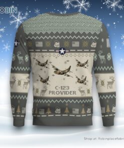 Air Force Ugly Christmas Sweatshirt, Sweater, C 123 Provider C123 Aircraft Ugly Christmas Sweatshirt, Sweater