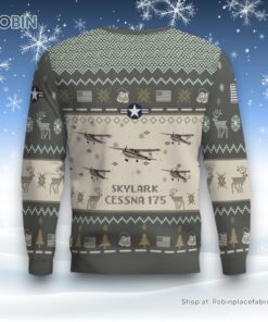 Air Force Ugly Christmas Sweatshirt, Sweater, Cessna 175 Skylark Aircraft Ugly Christmas Sweatshirt, Sweater