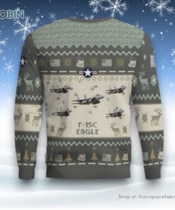 Air Force Ugly Christmas Sweatshirt, Sweater, F 15C Gulf Spirit Eglin AFB EG33 F15C Aircraft Ugly Christmas Sweatshirt, Sweater