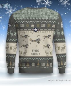 Air Force Ugly Christmas Sweatshirt, Sweater, F 86 Sabre F86 Aircraft Ugly Christmas Sweatshirt, Sweater
