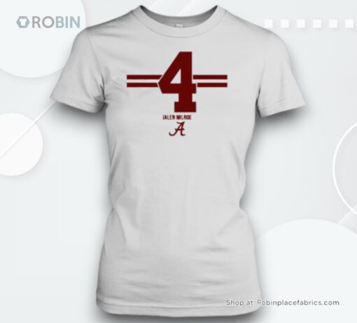 Alabama Football Jalen Milroe 4 Stripe Number And Name Unisex Shirt