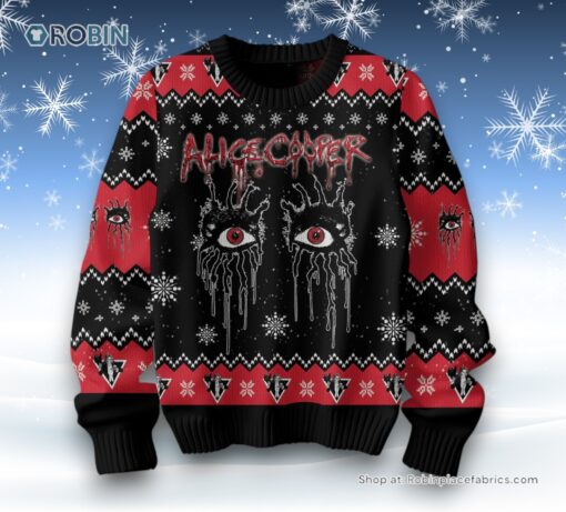 Alice Cooper Merry Metal Xmas Ugly Sweater and Sweatshirt