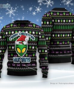 Alien Merry Christmas Humans Ugly Christmas Sweater