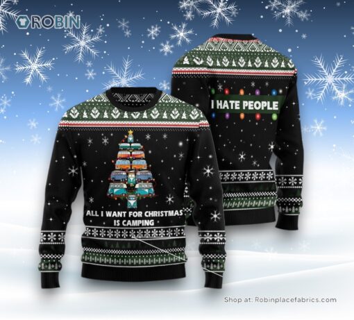 All I Want For Christmas Is Camping Ugly Christmas Sweater