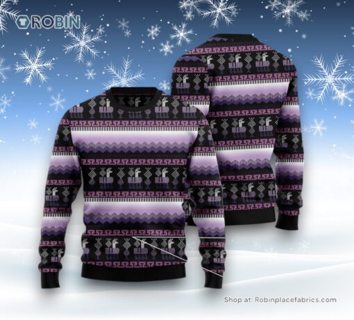 Alpaca Purple Pattern Ugly Christmas Sweatshirt, Sweater