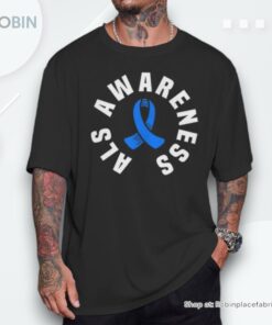 Als Awareness Pocket Wear Blue Ribbon Als Disease Support Shirt