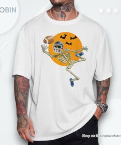 American Football Skeleton Halloween Boys Football Fan Shirt