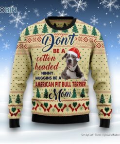 American Pit Bull Terrier Mom Ugly Christmas Sweater, Christmas Gift For Dog Love