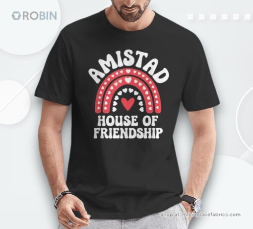 Amistad House Of Friendship Boho Heart Rainbow Shirt