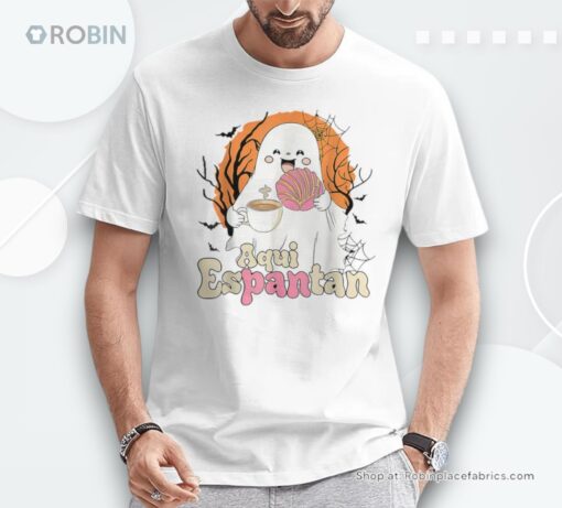 Aqui Espantan Pantasmas Ghost Conchas Halloween Mexican Shirt