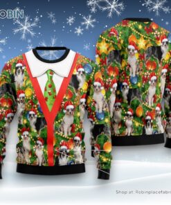 Australian Shepherd Xmas Pine Ugly Christmas Sweater