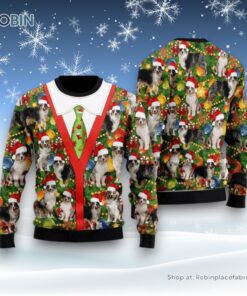Australian Shepherd Xmas Pine Ugly Christmas Sweater, Christmas Gift For Dog Love