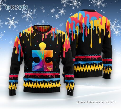 Autism Colorful Beauty Ugly Christmas Sweater