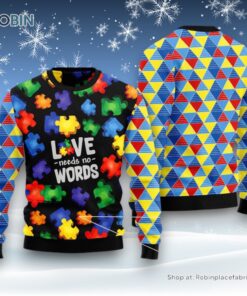 Autism Love Ugly Christmas Sweater