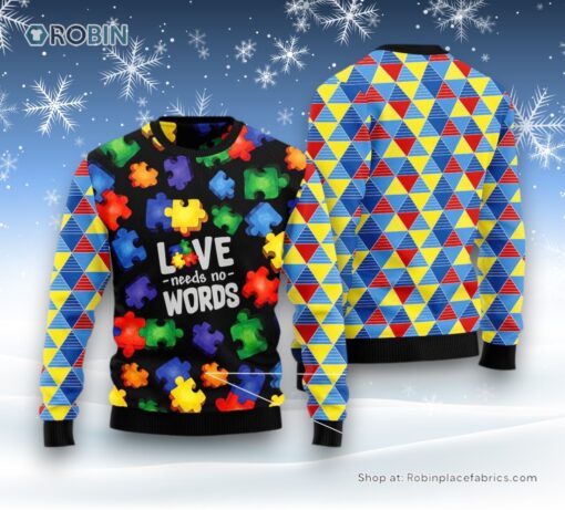 Autism Love Ugly Christmas Sweater
