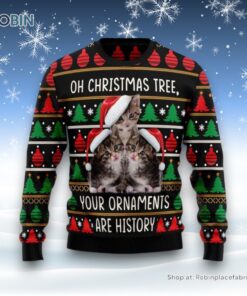 Awesome Cat Funny Family Ugly Christmas Sweater, Christmas Gift For Cat Love