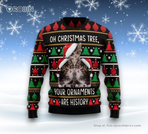 Awesome Cat Funny Family Ugly Christmas Sweater, Christmas Gift For Cat Love