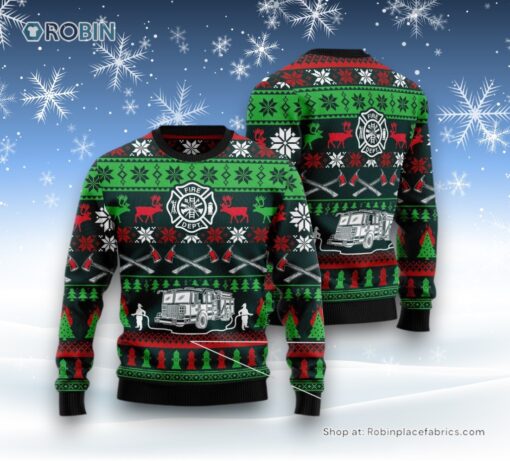 Awesome Firefighter Ugly Christmas Sweater