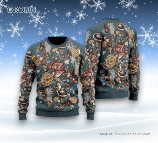 Awesome Mushrooms Ugly Christmas Sweatshirt, Sweater For Men And Women, Farm Ugly Sweater