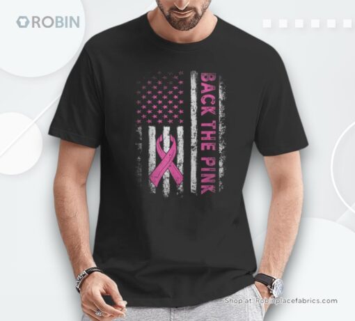 Back The Pink Breast Cancer Awareness Flag Toddler Men Shirt