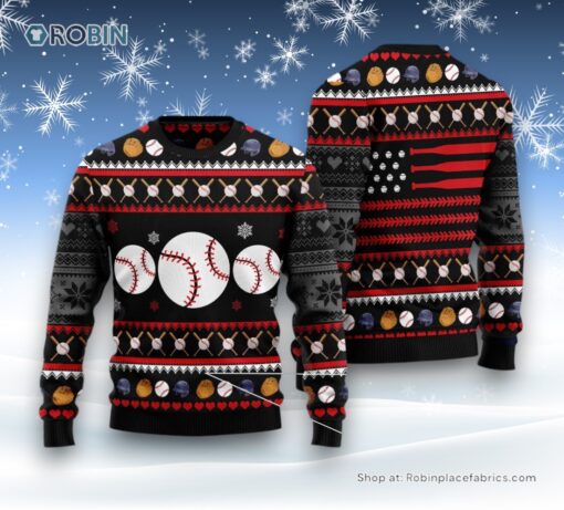 Baseball Balls Christmas Ugly Christmas Sweatshirt, Sweater