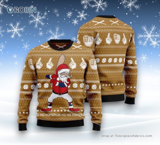 Baseball Ho Ho Homerun Ugly Christmas Sweater