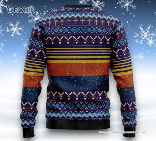 Baseball Jesus Save Ugly Christmas Sweater, Christian Sweater, God Gift