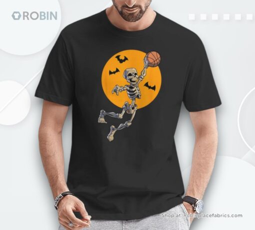Basketball Skeleton Halloween Boys Basketball Halloween Shirt