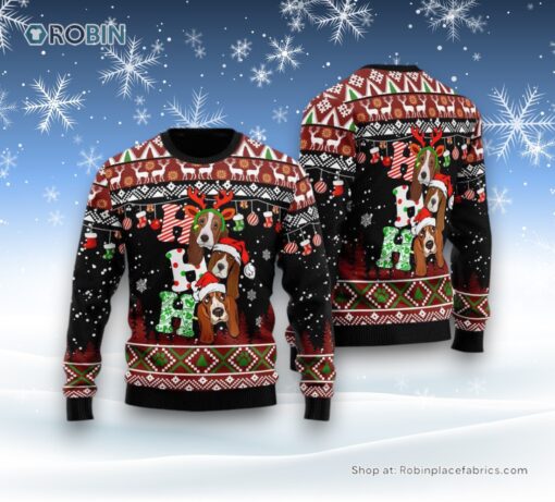 Basset Hound Dog Ugly Christmas Sweater, Christmas Gift For Dog Love