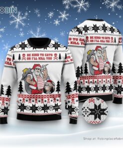 Be Kind To Cats Ugly Christmas Sweater, Christmas Gift For Cat Love