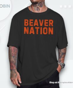 Beaver Nation Orange Distressed Font Shirt