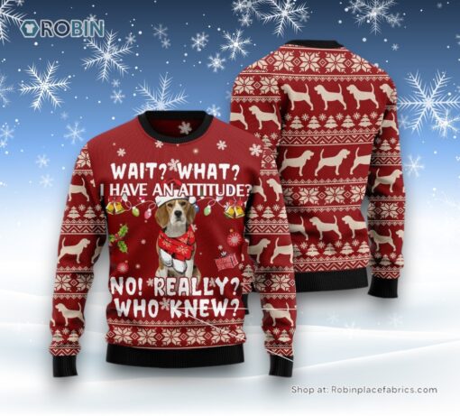 Beagle Attitude Ugly Christmas Sweater