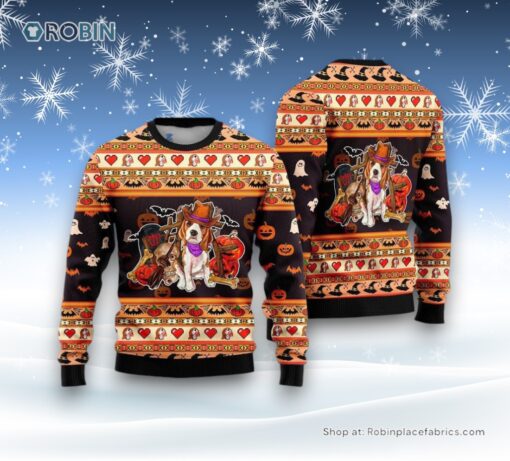 Beagle Dog Halloween Ugly Christmas Sweatshirt, Sweater, Christmas Gift For Dog Love