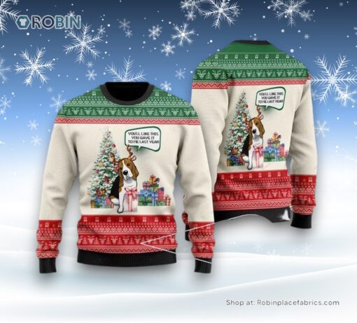 Beagle Dog Ugly Christmas Sweatshirt, Sweater, Christmas Gift For Dog Love