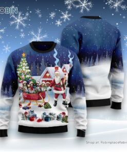 Beagle Santa Sled Ugly Christmas Sweatshirt, Sweater