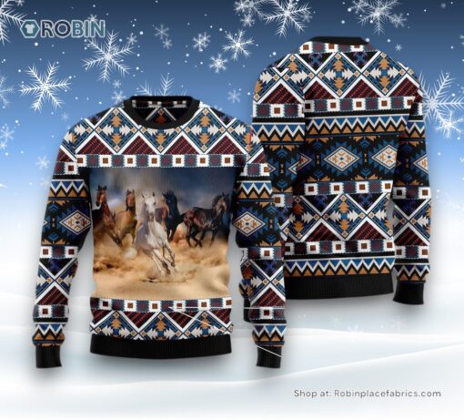 Beautiful Horses Ugly Christmas Sweatshirt, Sweater