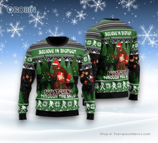 Bevieve In Bigfoot Ugly Christmas Sweater, Ugly Sweater For Men And Women