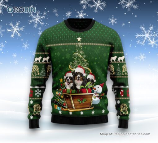 Bernese Mountain Dog Group Xmas Ugly Christmas Sweatshirt, Sweater, Christmas Gift For Dog Love