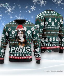 Bernese Mountain Dog Santa Printed Christmas Ugly Sweater, Christmas Gift For Dog Love