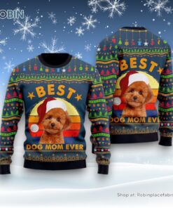 Best Poodle Dog Mom Ever Ugly Christmas Sweater, Christmas Gift For Dog Love
