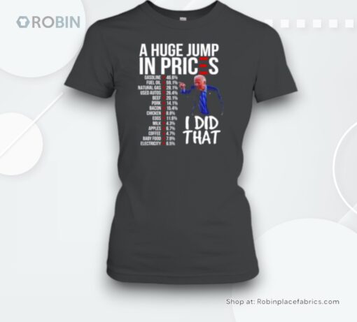 Biden A Huge Jump In Prices Gasoline Fuel Oil Natural Gas Used Autos I Did That Unisex Shirt