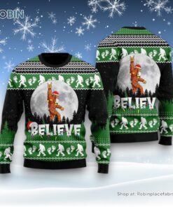 Bigfoot Believe Christmas Ugly Christmas Sweater, Ugly Sweater For Men And Women