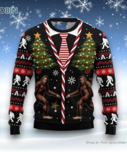Bigfoot Christmas Tree Ugly Christmas Sweater, Ugly Sweater For Men And Women Bigfoot Christmas Tree Ugly Christmas Sweater, Ugly Sweater For Men And Women