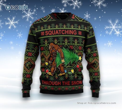 Bigfoot Snow Ugly Christmas Sweater, Ugly Sweater For Men And Women