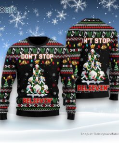 Bigfoot Xmas Sweater, Dont Stop Believe In Ugly Christmas Sweatshirt, Sweater, Ugly Sweater For Men And Women